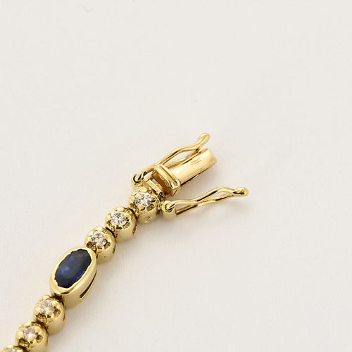 Bracelet Bracelet or jaune, saphir et diamants 58 Facettes DADB-16