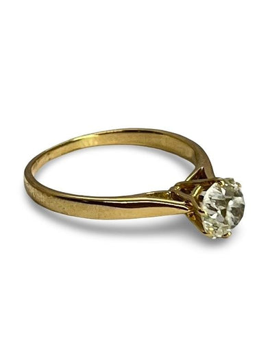 Bague 56 Solitaire or jaune et diamant 0,90 ct 58 Facettes 75101