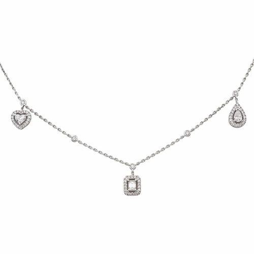Collier Messika Collier Trio My twin Or blanc Diamant 58 Facettes 4914822RV