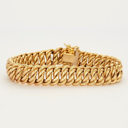 Bracelet Gourmette maille américaine or jaune 58 Facettes LP724
