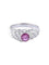 Bague Bague Jonc Or Blanc Saphir Rose Diamants 58 Facettes