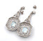 Boucles d'oreilles Boucles d'oreilles en platine avec aigue-marine et diamants 58 Facettes