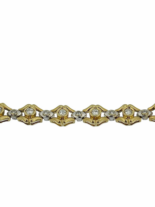 Bracelet Bracelet rétro deux ors avec diamants certifié HRD 58 Facettes