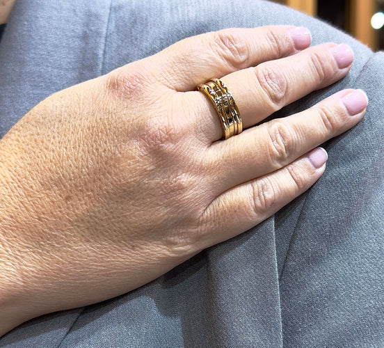 Bague 60 Bague Bulgari B-Zero1 en or jaune 10,22 gr 58 Facettes