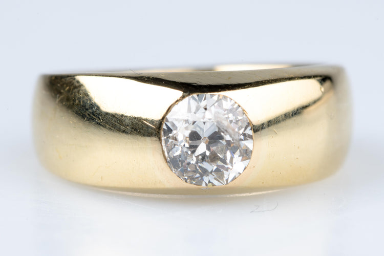 Bague Bague solitaire en diamant de taille ancienne européenne 0,60 CT 58 Facettes bgmassdtoc333-10