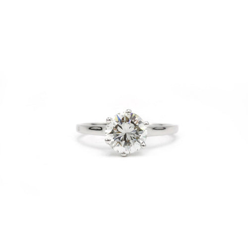 Bague 54 Solitaire - Or blanc et Diamant 1,59 cts 58 Facettes 250327R