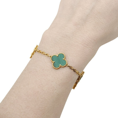 Bracelet Bracelet Van Cleef & Arpels, "Vintage Alhambra", or jaune, malachite. 58 Facettes 35165