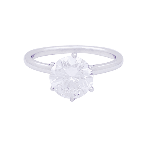 Bague 53 Solitaire platine, diamant 1,71 carat. 58 Facettes 33585