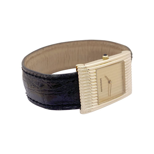 Montre Montre Boucheron, "Reflet", or jaune, cuir. 58 Facettes 35116