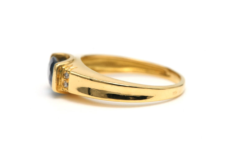 Bague 55 Bague contemporaine or jaune, saphir et diamants 58 Facettes 22817