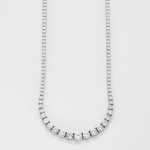 Collier Collier tennis or blanc et diamants 58 Facettes