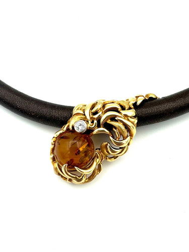 Collier GILBERT ALBERT - Collier or jaune, billes interchangeables et diamants 58 Facettes