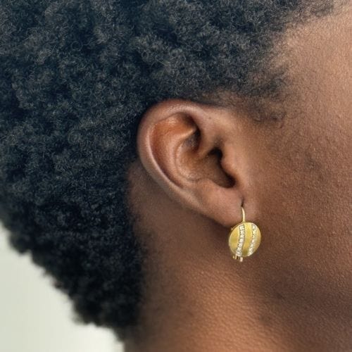 Boucles d'oreilles Boucles d'oreilles en or jaune et diamants 58 Facettes 38429