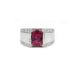 Bague 58 Bague or blanc, rubellite, diamants 58 Facettes 220447R