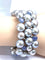 Bracelet Important bracelet or blanc, saphirs étoilés, diamants et perles grises 58 Facettes AB632