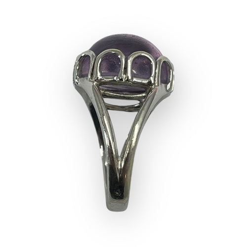 Bague 51 Bague or blanc améthyste cabochon 58 Facettes 149049766