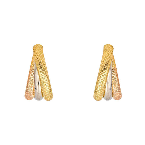 Boucles d'oreilles Boucles d'oreilles Créoles  Or jaune, Or blanc, Or rose 58 Facettes 4815711CN