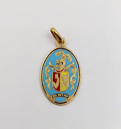 Pendentif Pendentif antique or jaune blason finement émaillé 58 Facettes A06274
