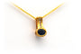 Pendentif Pendentif contemporain en or jaune, serti de diamants et d'un saphir 58 Facettes 10078