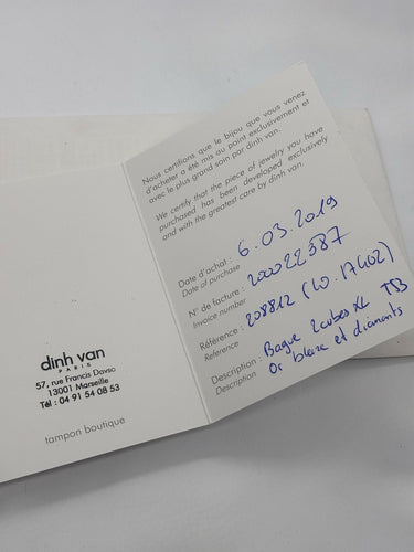 Bague 53 Bague Dinh Van 2 cubes XL or blanc et diamants 0,43 ct 58 Facettes 1183