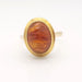 Ring 58 Yellow Gold and Amber Ring 58 Facettes