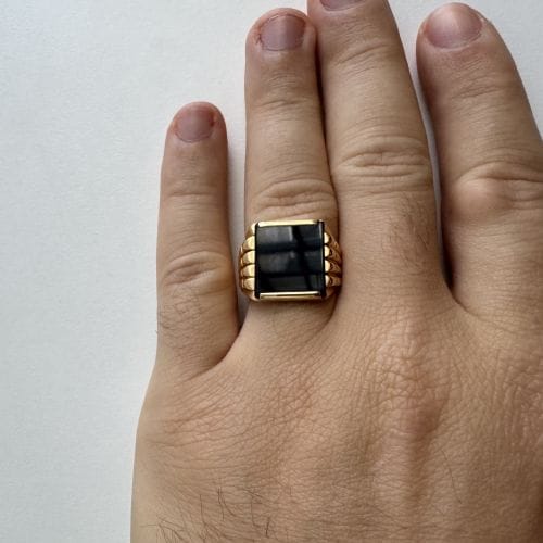 Bague Bague avec onyx 58 Facettes 21287