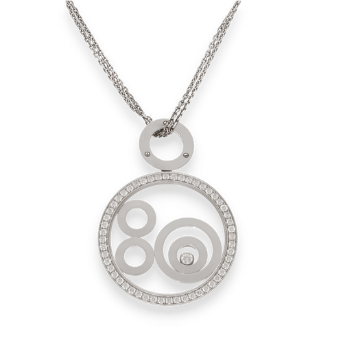 Collier Collier pendentif Chopard Happy Spirit en or blanc avec diamants - Ref. 79/6103/0-20 58 Facettes FB09880