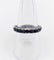 Alliance américaine art deco or blanc 14k saphirs bleus naturels