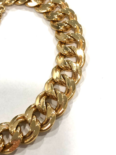 Bracelet bracelet vintage massif maille gourmette or jaune 58 Facettes