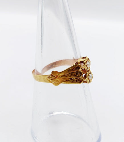 Bague 54.5 Bague toi et moi Art nouveau en or 18k et perles (circa 1900) 58 Facettes A06500