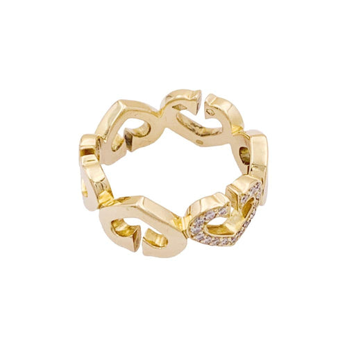 Bague 50 Bague CARTIER,  « Cœurs C », or jaune, diamants. 58 Facettes 34937