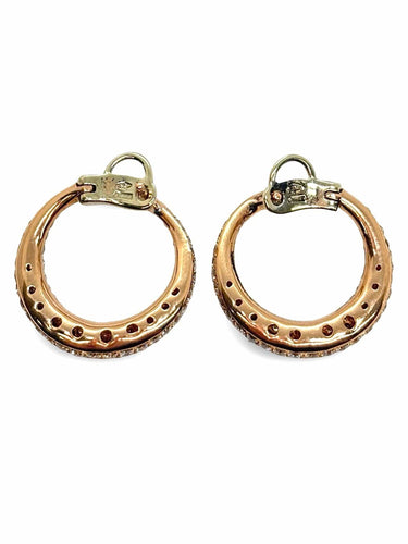 Boucles d'oreilles Boucles d'oreilles or rose et diamants 1,2 ct 58 Facettes