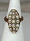 Bague marquise perles fines, diamants