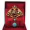 Broche victorienne en or jaune avec turquoise et diamants