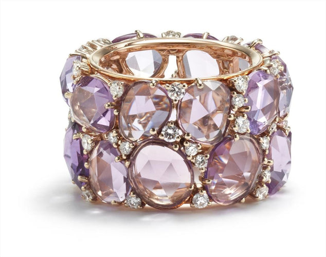 POMELLATO - Bague Lulu en or rose améthystes et diamants