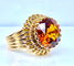 Bague 51 Bague en or jaune 18 carats et citrine Madère 58 Facettes AB496
