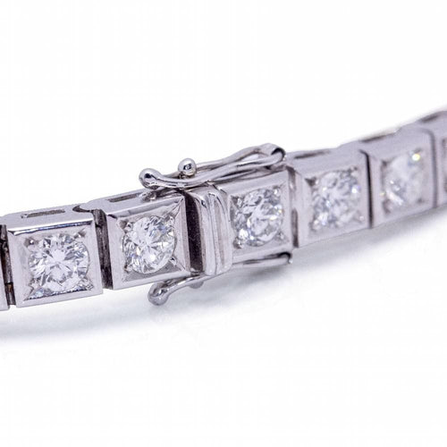 White Gold RIVIERE Diamond Bracelet 58 Facettes D364210LF