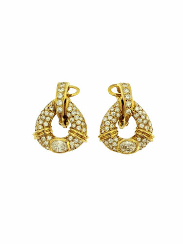 Boucles d'oreilles Boucles d'oreilles or jaune avec diamants naturels de 2,50 carats certifiés HRD 58 Facettes