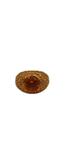 Bague Bague citrine, saphirs et diamants en or jaune 18k 58 Facettes 21025983