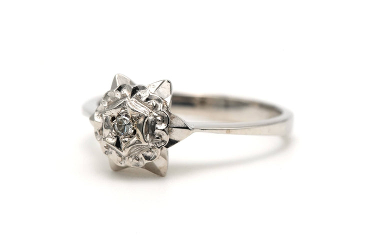 Bague 53 Bague Art Déco or blanc, diamant 58 Facettes B744