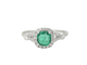 Bague 53 Bague entourage en or blanc, émeraude 0.61ct et diamants 58 Facettes 33176