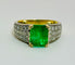 Bague 55 Bague en or avec émeraude et diamants – bijou haut de gamme 58 Facettes 50334