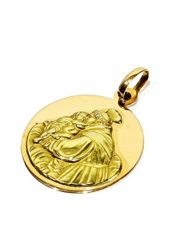 Pendentif Médaille Saint Antoine or rose et or jaune 58 Facettes
