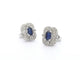Boucles d'oreilles Boucles d'oreilles design en or blanc avec diamants et saphir 58 Facettes 2349