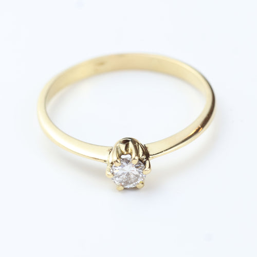 Bague solitaire en or jaune 18 carats avec diamant de 0,20 carat