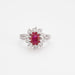 Bague 50.5 Bague Marguerite Vintage Rubis Diamants 58 Facettes