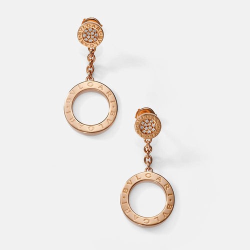 BULGARI - Boucles d'oreilles Bulgari Revamping or rose diamants 58 Facettes