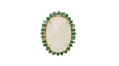 Bague 54 Bague ovale en or jaune, opale cabochon et émeraudes 58 Facettes 32639