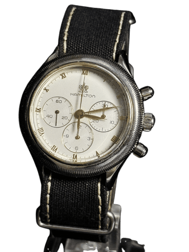 Montre HAMILTON Lancaster – Montre chronographe mécanique – Calibre Lemania 861 (Speedmaster) – Vintage 58 Facettes