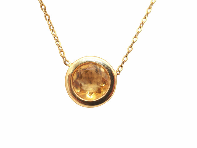 Collier Collier or jaune 750 et citrine 58 Facettes